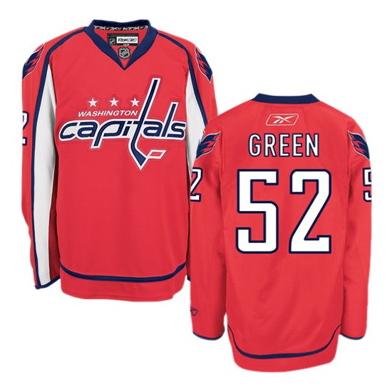 Washington Capitals #52 Men's Mike Green Reebok Authentic Red Home Jersey Washington Capitals #52 Men's Mike Green Reebok Authentic Red Home Jersey