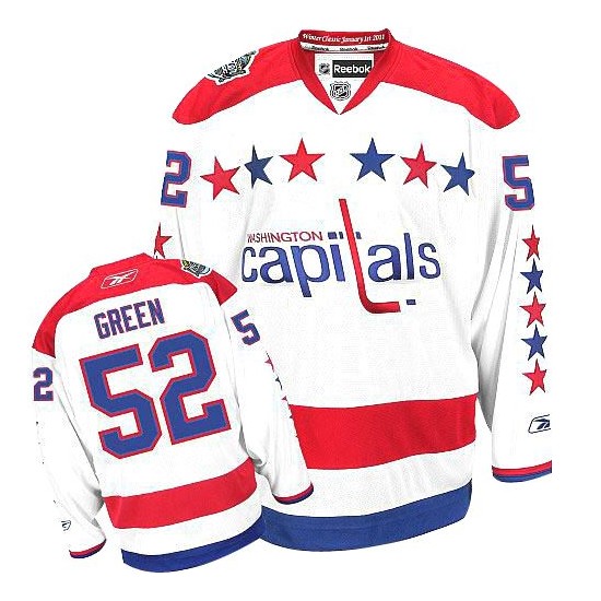 Washington Capitals #52 Men's Mike Green Reebok Premier White Third Jersey Washington Capitals #52 Men's Mike Green Reebok Premier White Third Jersey