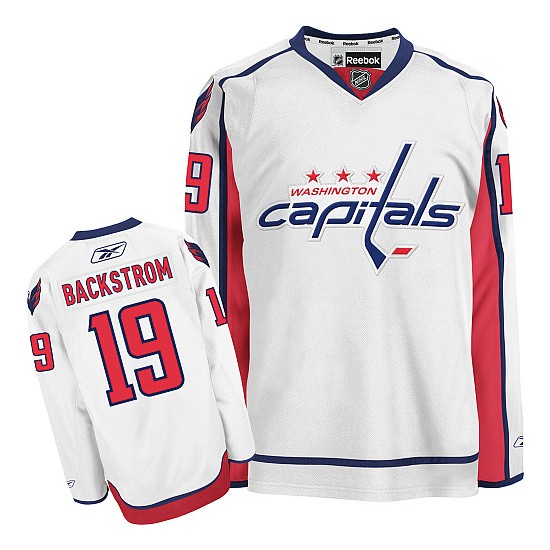 Washington Capitals #19 Women's Nicklas Backstrom Reebok Authentic White Away Jersey Washington Capitals #19 Women's Nicklas Backstrom Reebok Authentic White Away Jersey