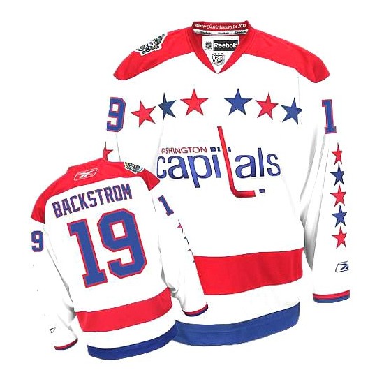 Washington Capitals #19 Women's Nicklas Backstrom Reebok Authentic White Third Jersey Washington Capitals #19 Women's Nicklas Backstrom Reebok Authentic White Third Jersey