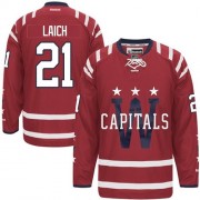 Washington Capitals ＃21 Men's Brooks Laich Reebok Authentic Red 2015 Winter Classic Jersey