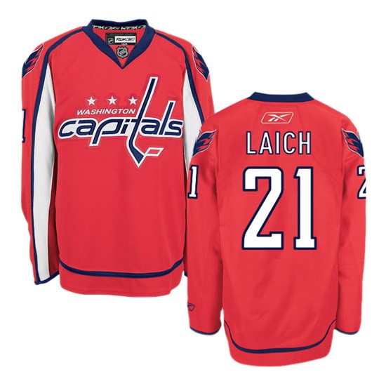 Washington Capitals #21 Men's Brooks Laich Reebok Authentic Red Home Jersey Washington Capitals #21 Men's Brooks Laich Reebok Authentic Red Home Jersey