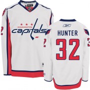 Washington Capitals ＃32 Men's Dale Hunter Reebok Authentic White Away Jersey