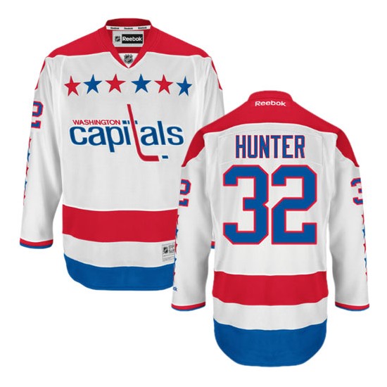 Washington Capitals 32 Men s Dale Hunter Reebok Authentic White