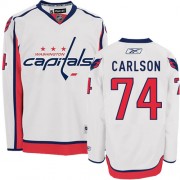 Washington Capitals ＃74 Men's John Carlson Reebok Authentic White Away Jersey