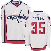 Washington Capitals ＃35 Men's Justin Peters Reebok Authentic White Away Jersey
