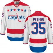 Washington Capitals ＃35 Men's Justin Peters Reebok Authentic White Third Jersey