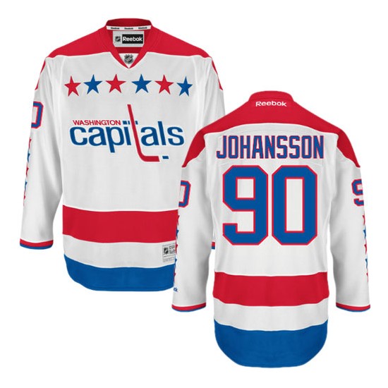 Washington Capitals #90 Men's Marcus Johansson Reebok Premier White Third Jersey Washington Capitals #90 Men's Marcus Johansson Reebok Premier White Third Jersey
