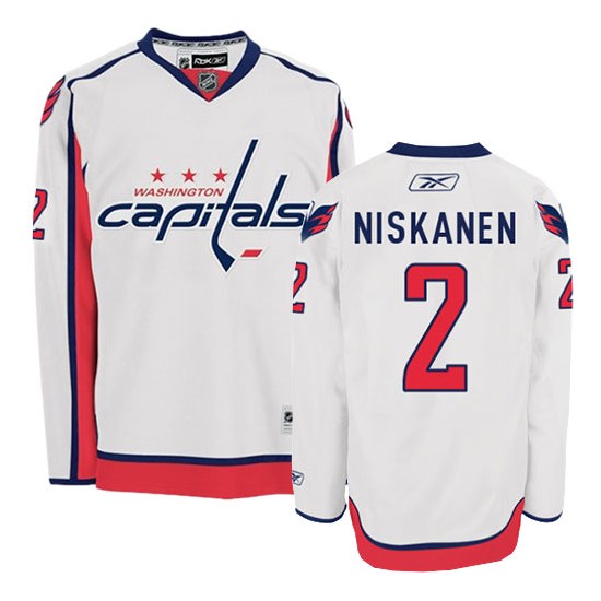 Washington Capitals ＃2 Men's Matt Niskanen Reebok Authentic White Away Jersey