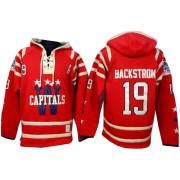Washington Capitals ＃19 Men's Nicklas Backstrom Old Time Hockey Authentic Red 2015 Winter Classic Sawyer Hooded Sweatshirt Jerse
