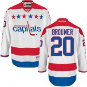 Washington Capitals ＃20 Men's Troy Brouwer Reebok Authentic White Third Jersey