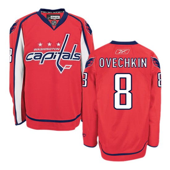 Washington Capitals ＃8 Men's Alex Ovechkin Reebok Authentic Red Home Jersey