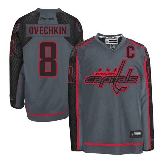 Washington Capitals 8 Men s Alex Ovechkin Reebok Premier Charcoal Cross Check Fashion Jersey Size S 46 4XL 60