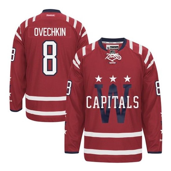 Washington Capitals ＃8 Youth Alex Ovechkin Reebok Authentic Red 2015 Winter Classic Jersey
