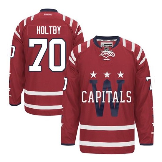 Washington Capitals ＃70 Men's Braden Holtby Reebok Authentic Red 2015 Winter Classic Jersey